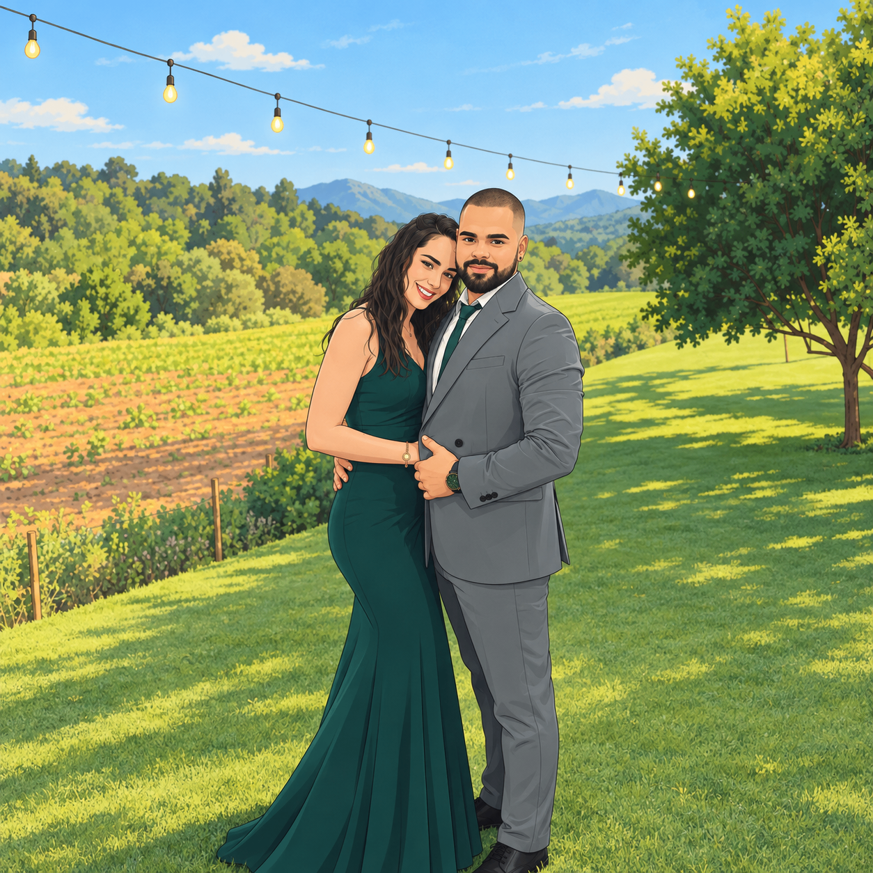 Aina y Cristian en los jardines del reino